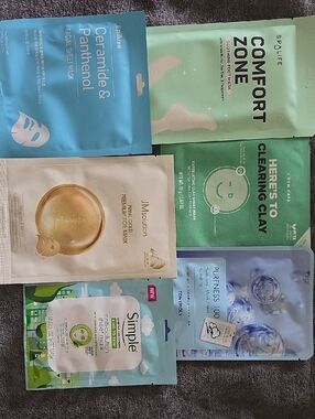 Variety Of 5 Korean Masks, 1 Foot Mask Bundle